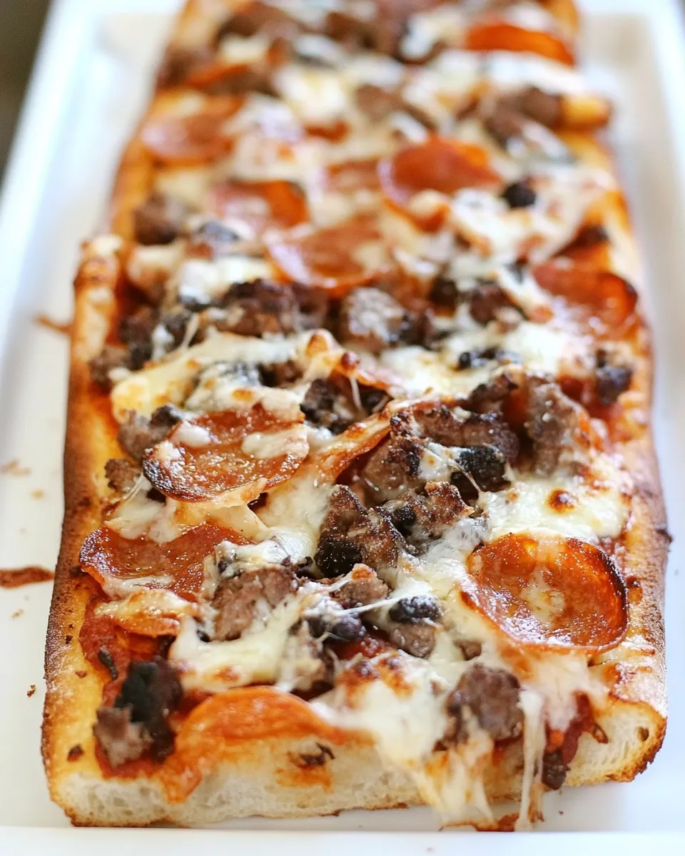 Delicious Easy French Bread Pizza food shot