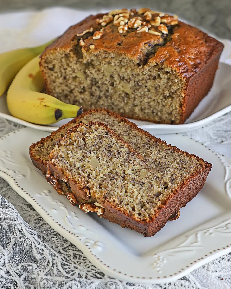 Quick Easy Homemade Banana Nut Bread Recipe shot