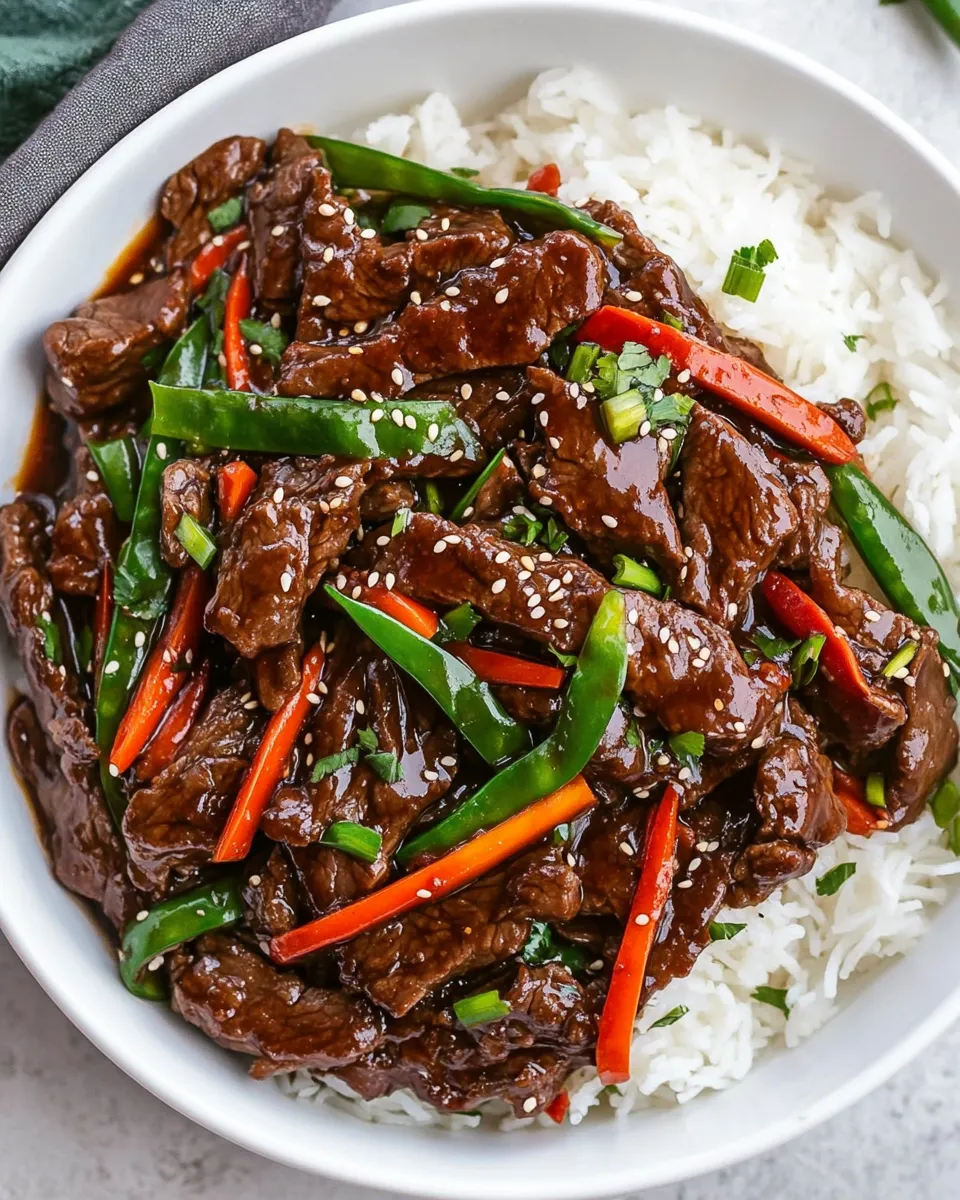 Quick Easy Mongolian Beef Recipe food shot