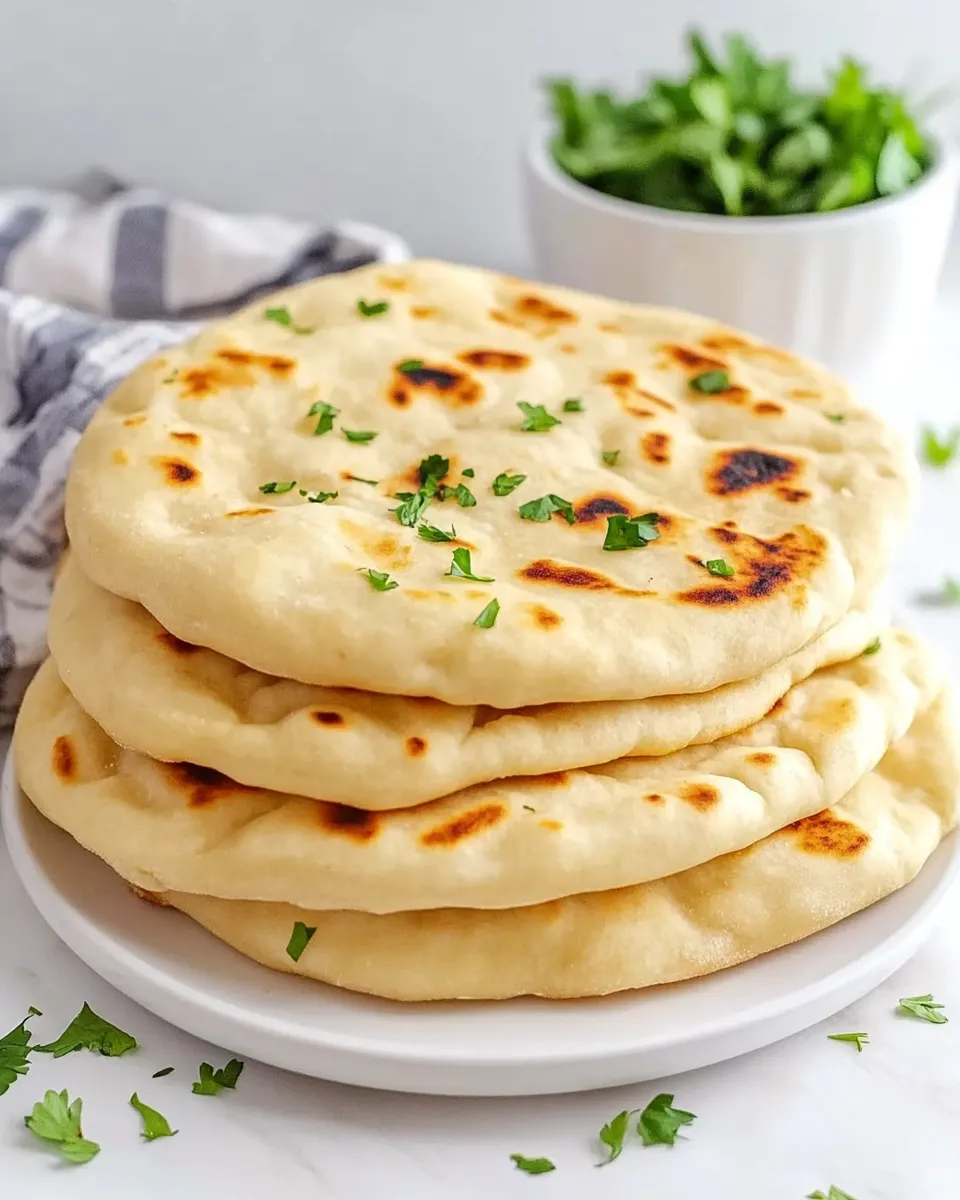 Delicious Easy Naan Bread food shot