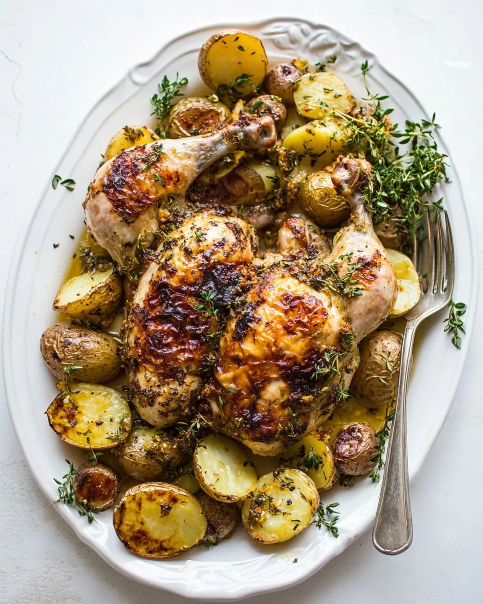 Quick Easy Spatchcock Chicken and Potatoes dish photo