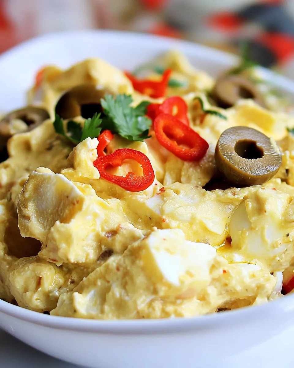 Delicious Egg Salad with Olives Recipe food shot