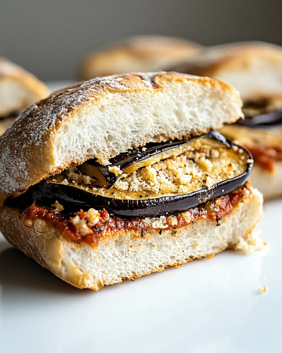 Delicious Eggplant Parmesan Sandwich dish photo