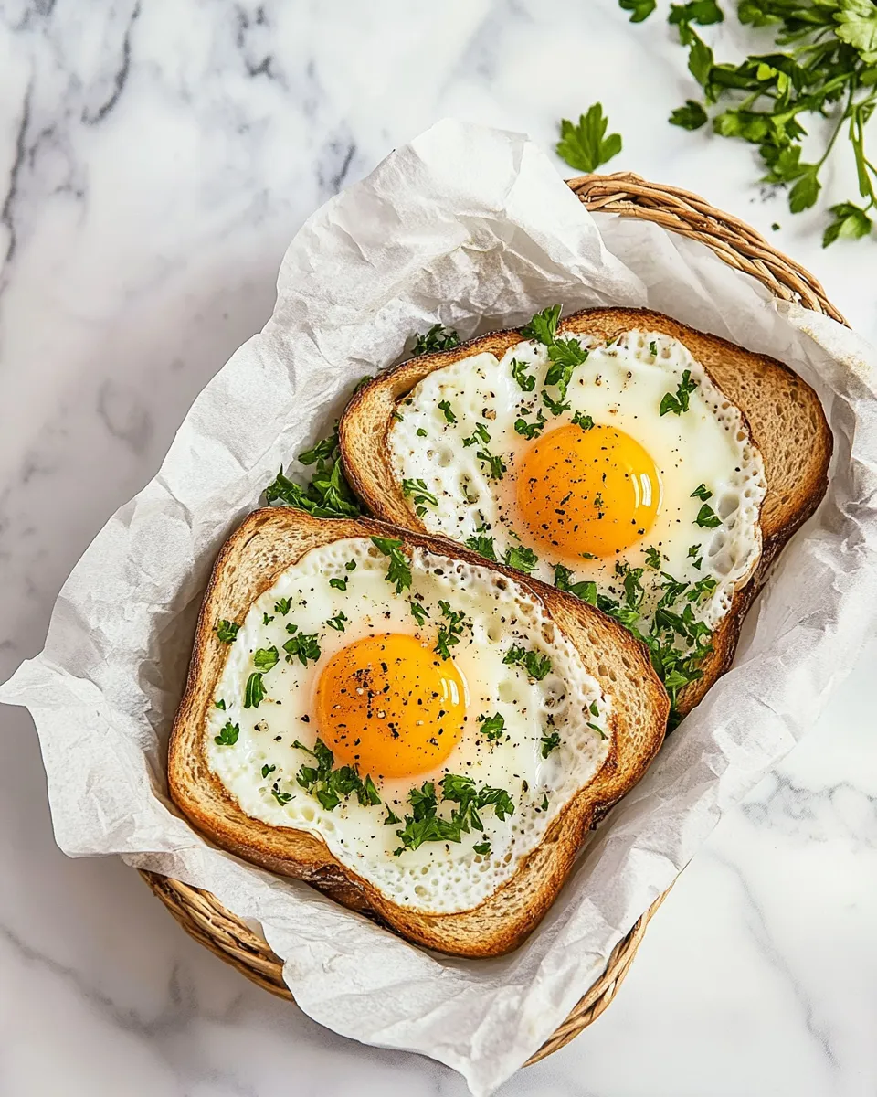 Quick Eggs in a Basket food shot