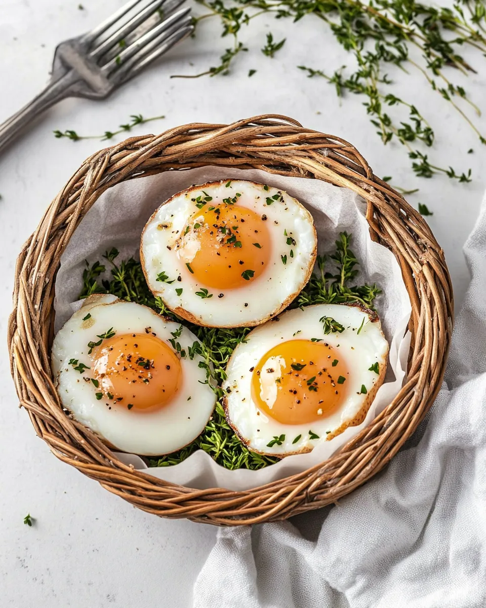 Healthy Eggs in a Basket dish photo