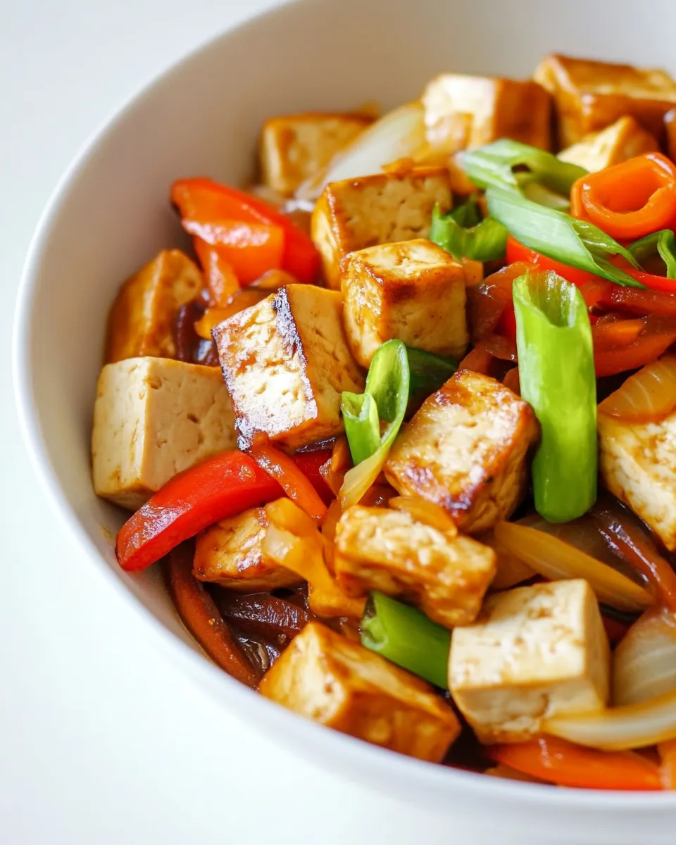 Delicious Everyday Tofu Stir Fry plate image