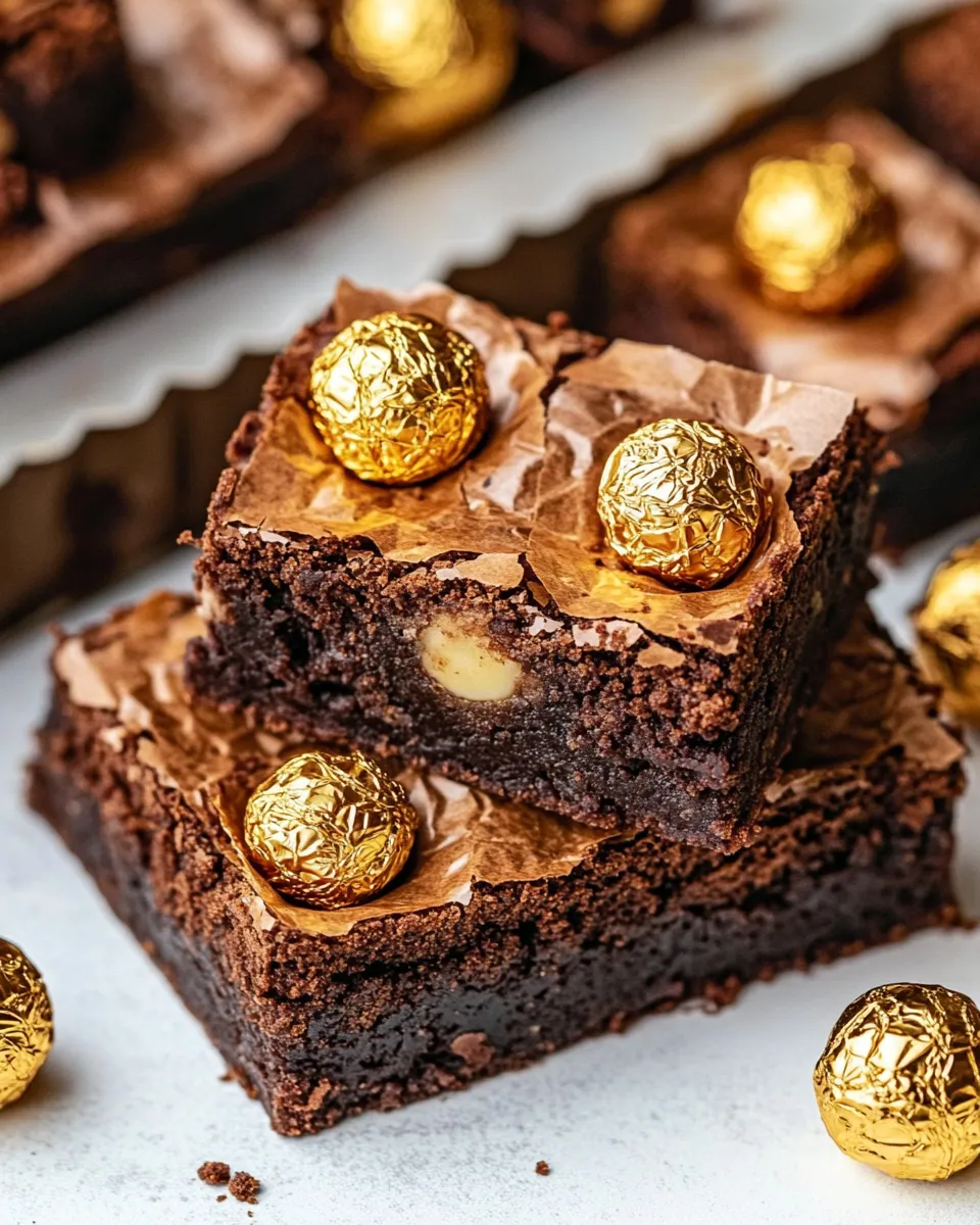 Homemade Ferrero Rocher Brownies recipe photo