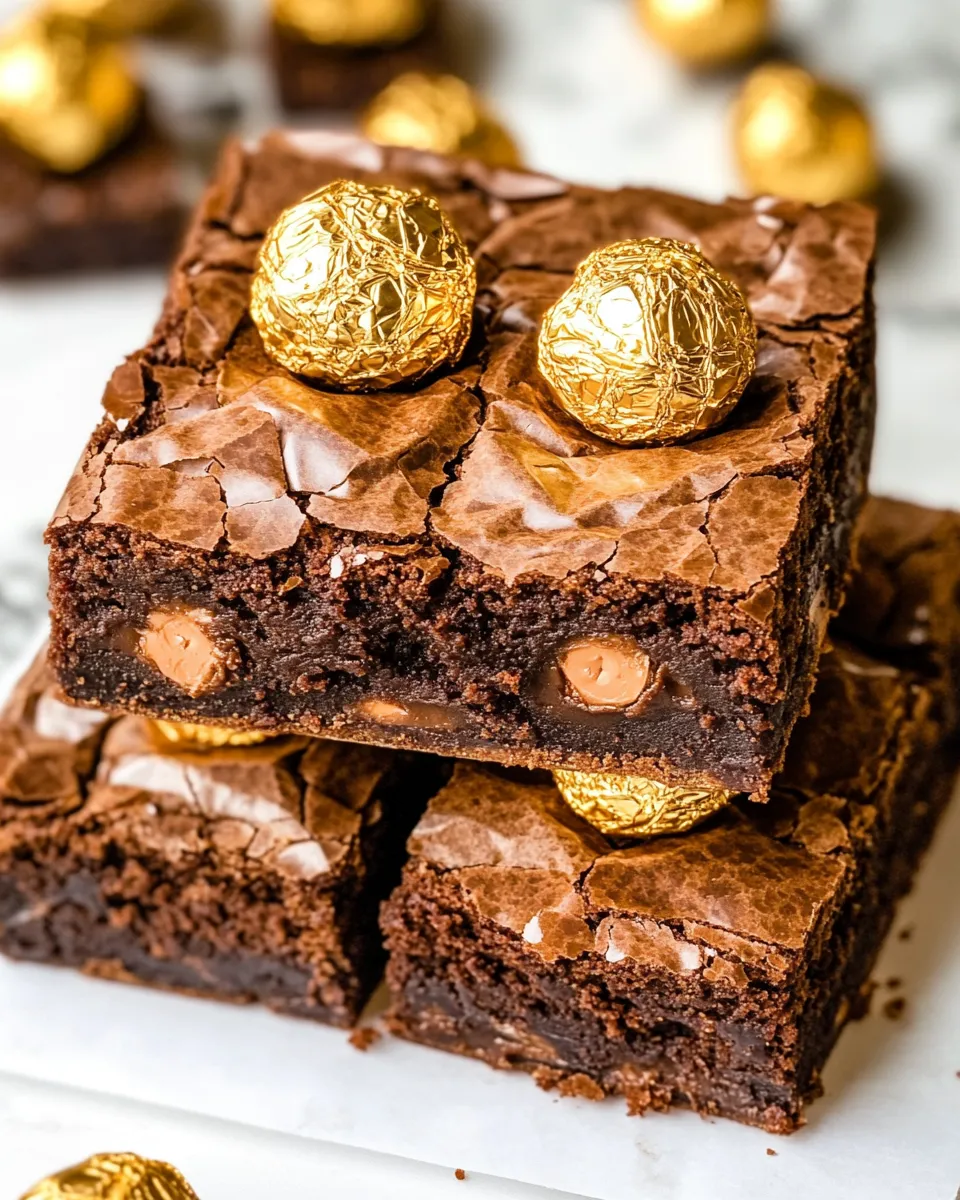 Delicious Ferrero Rocher Brownies plate image