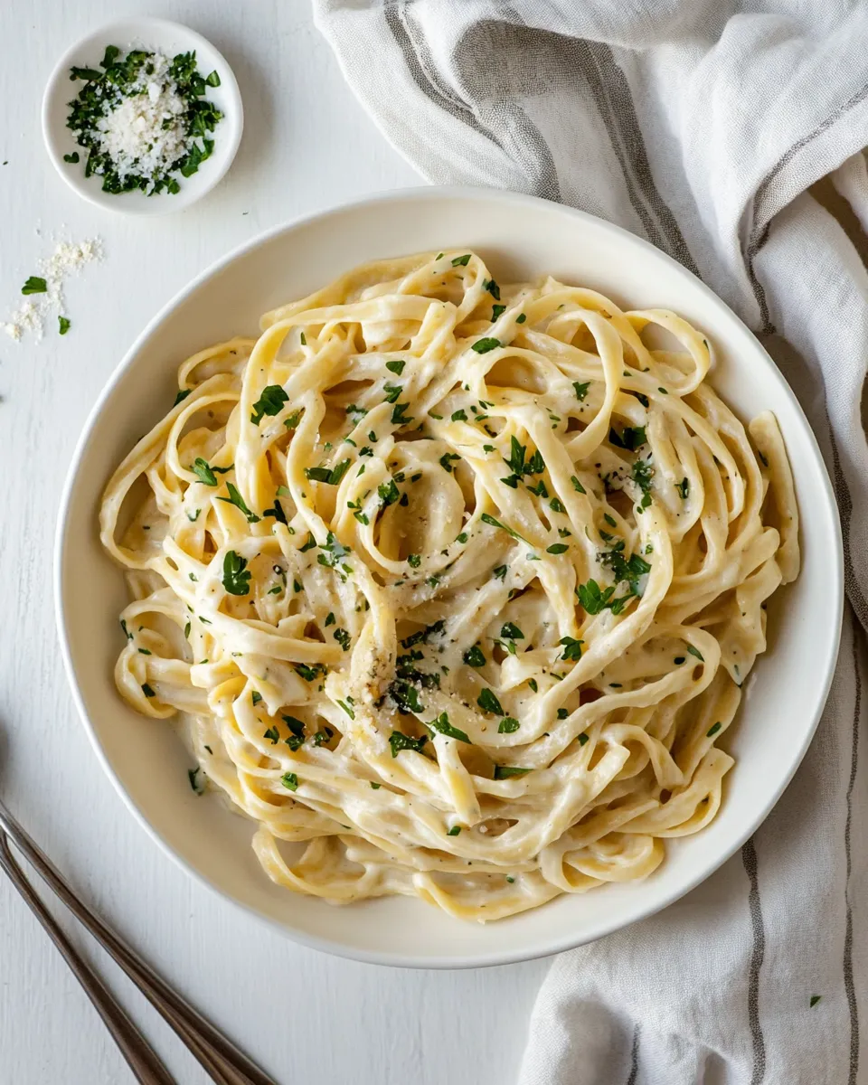 Easy Fettuccine Alfredo dish photo
