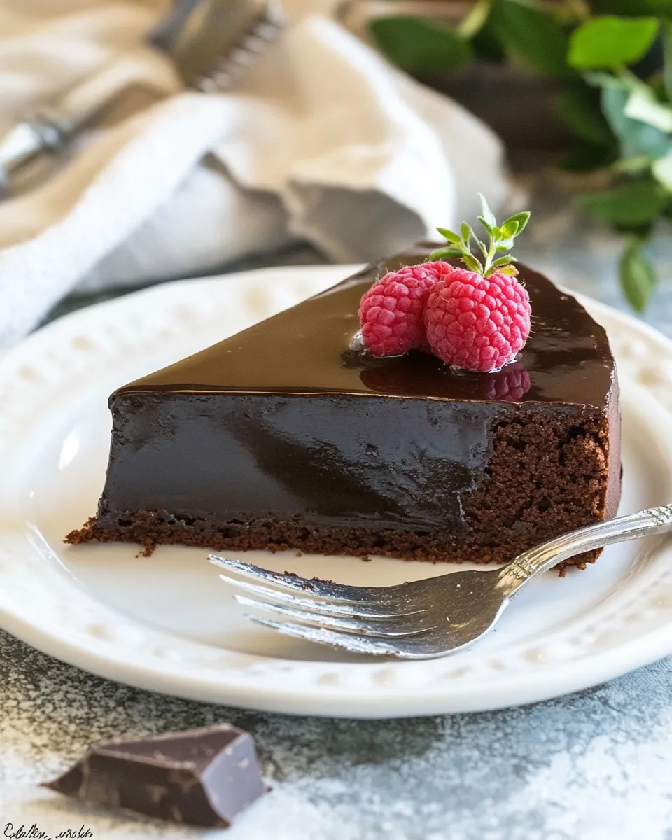 Classic Flourless Chocolate Cake with Ganache Topping image