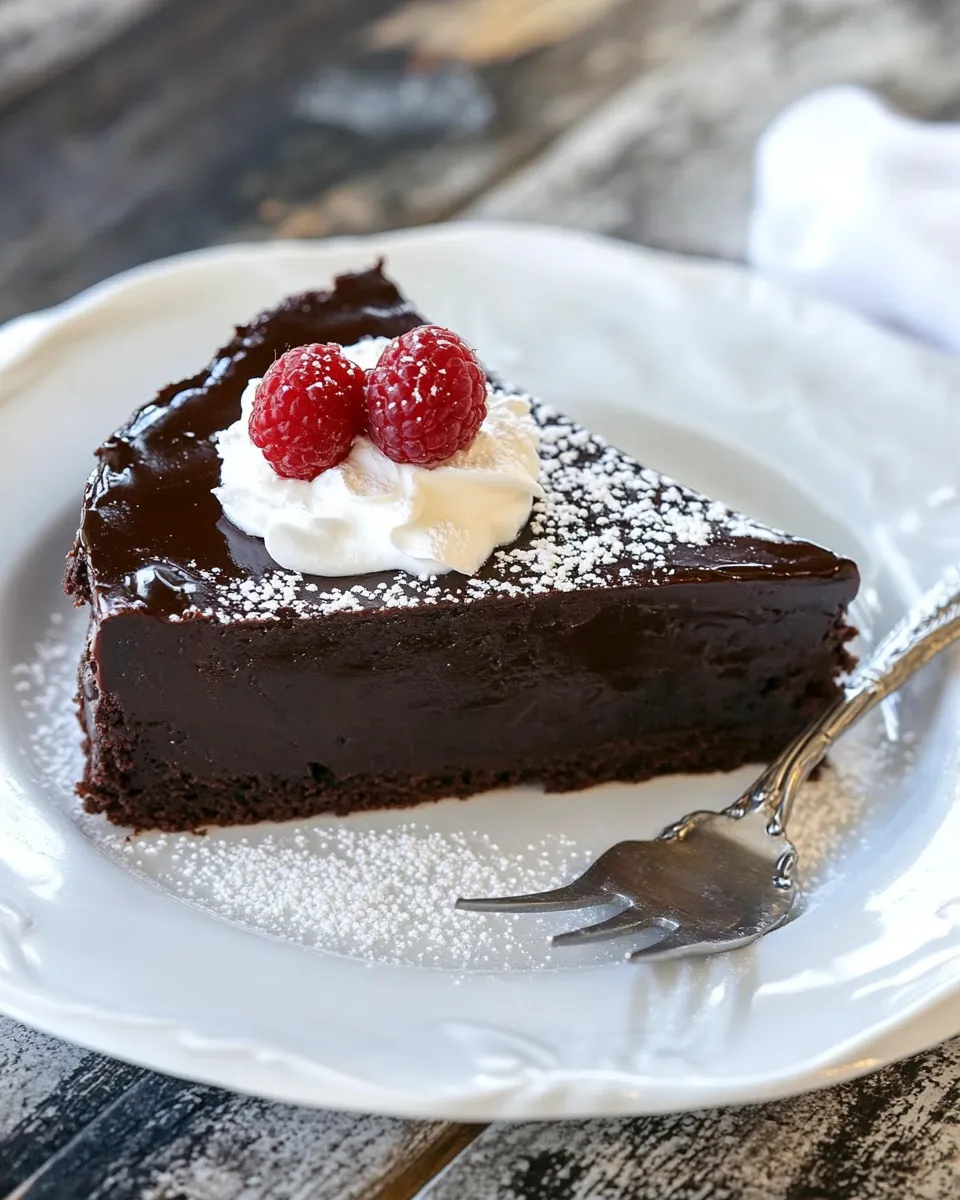 Easy Flourless Chocolate Cake with Ganache Topping recipe photo