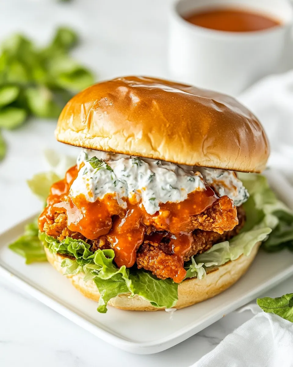 Delicious Fried Buffalo Chicken Sandwich dish photo