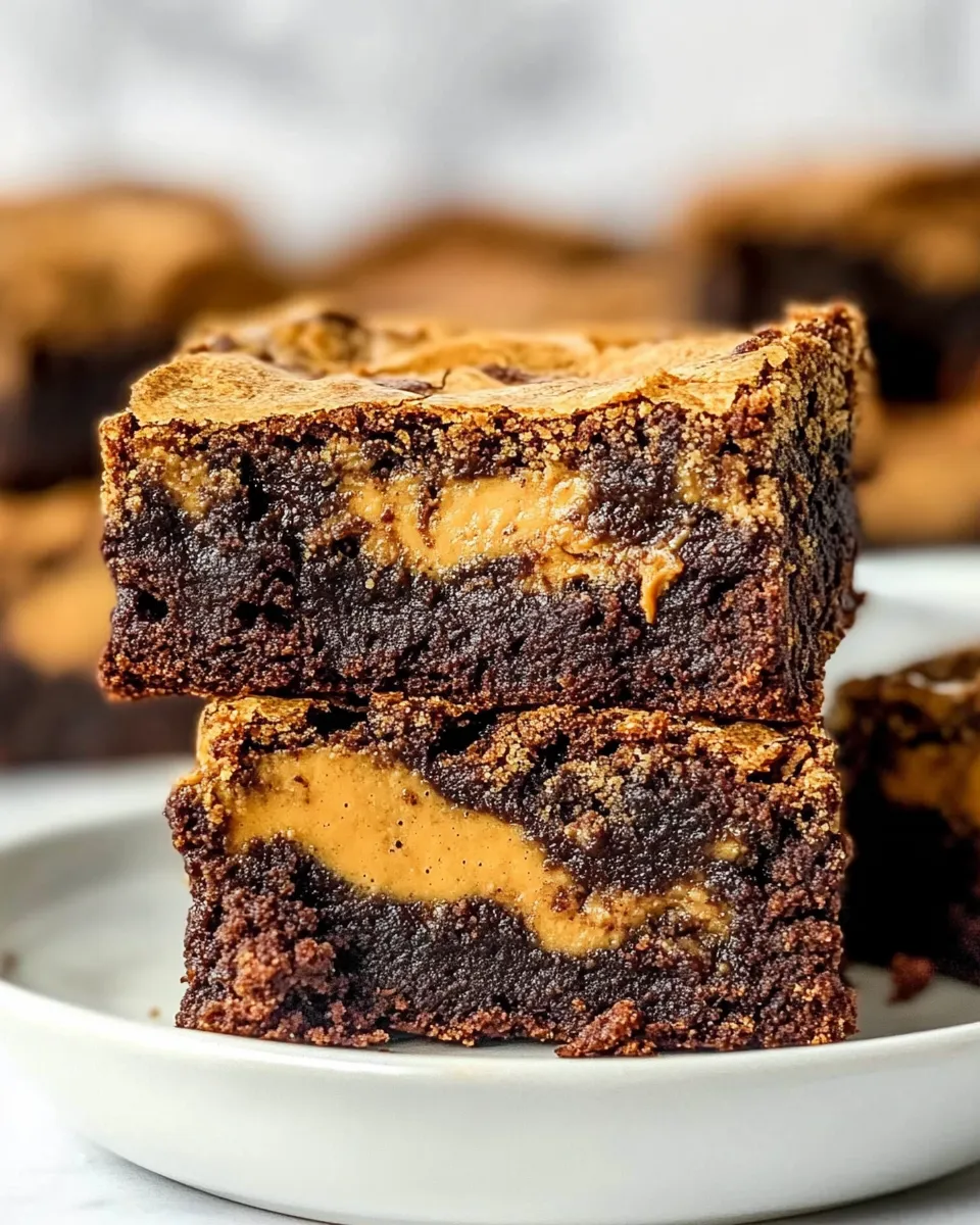Homemade Fudgy Peanut Butter Swirl Brownies photo