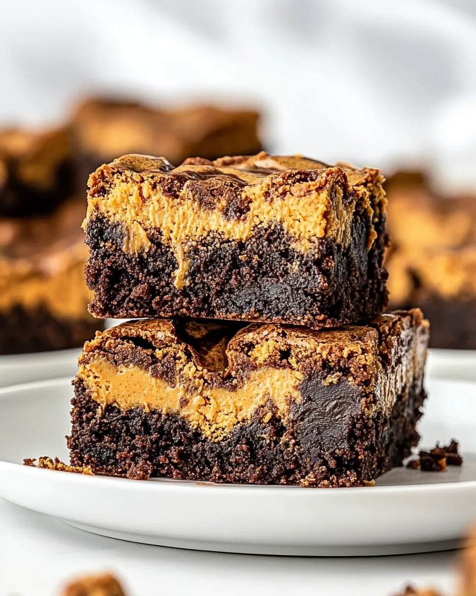 Easy Fudgy Peanut Butter Swirl Brownies recipe photo