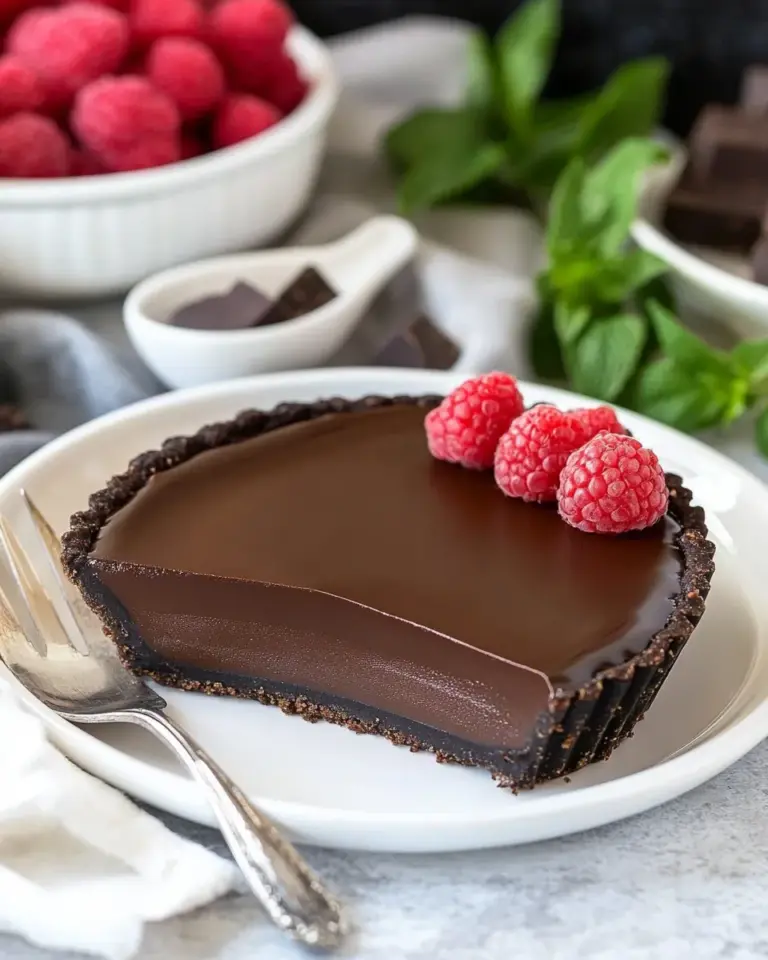 Homemade Ganache Topped Chocolate Tart photo
