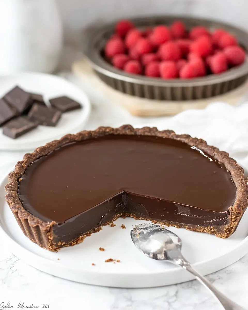 Easy Ganache Topped Chocolate Tart recipe photo