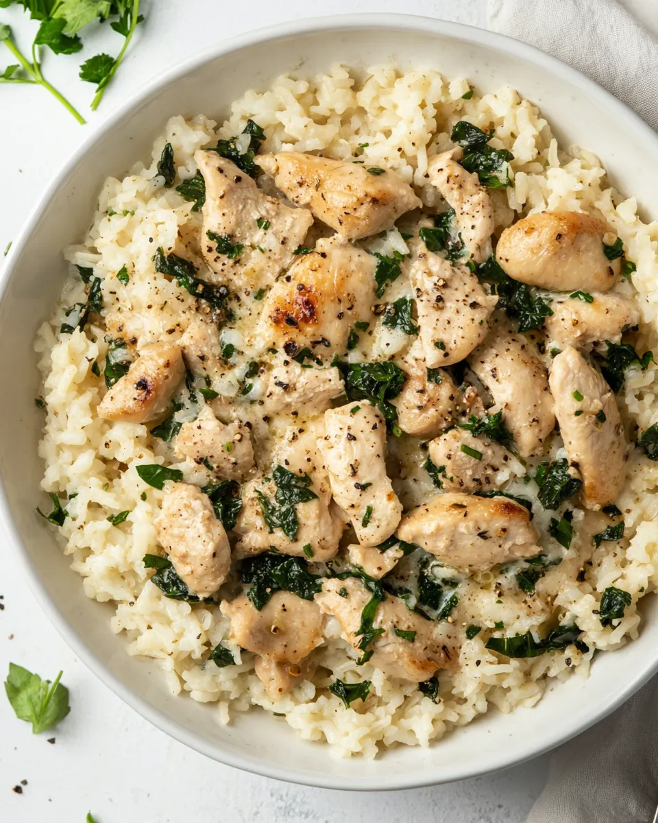 Delicious Garlic Chicken and Rice plate image