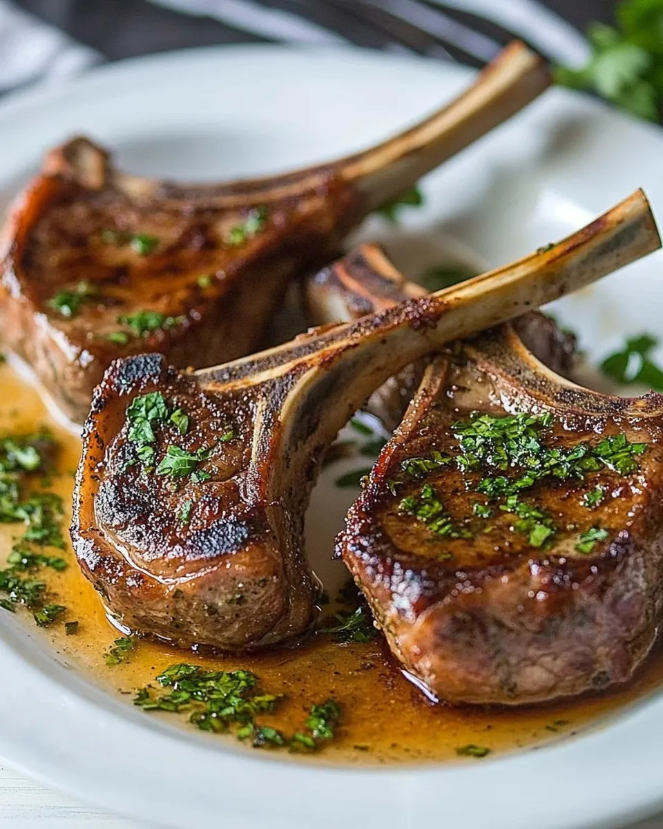 Delicious Garlic and Herb Lamb Chops plate image