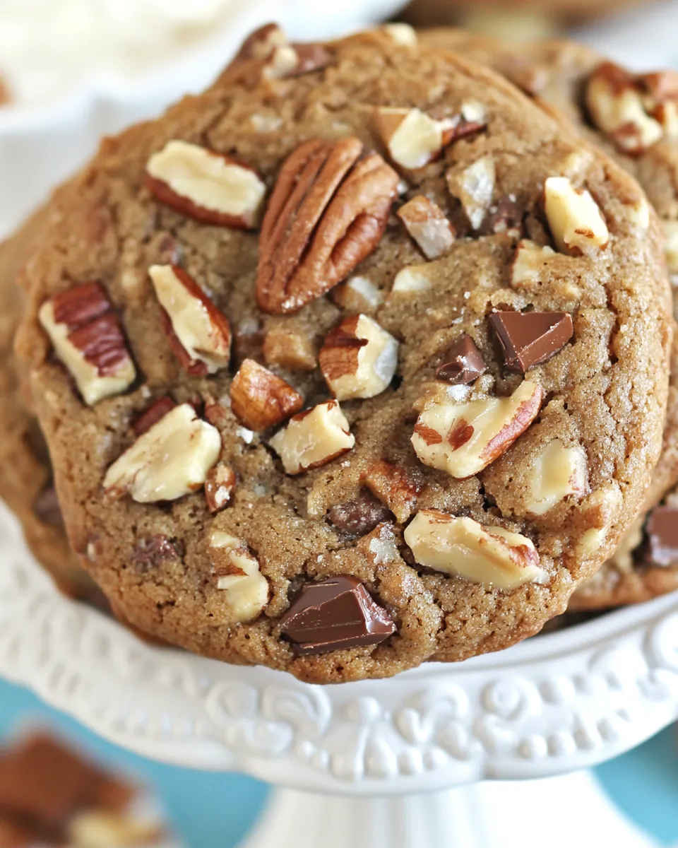 Delicious Giant Chocolate Toffee Pecan Cookies picture