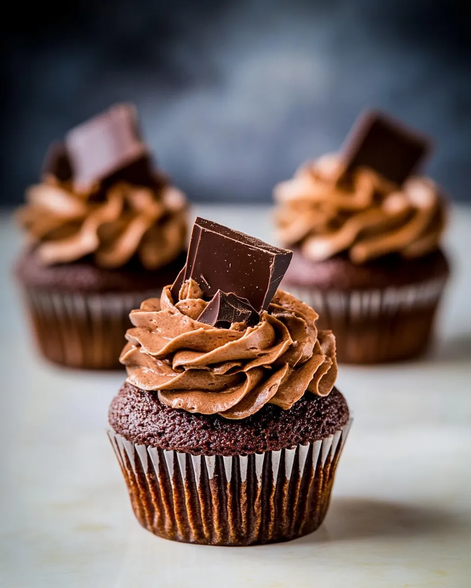 Homemade Greek Yogurt Chocolate Fudge Cupcakes photo