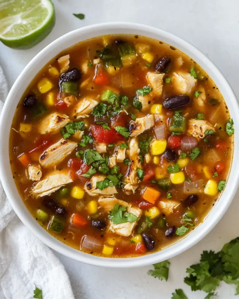Homemade Grilled Chicken Tortilla Soup recipe photo