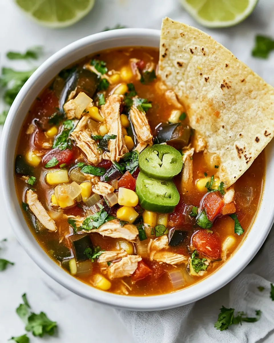 Classic Grilled Chicken Tortilla Soup dish photo