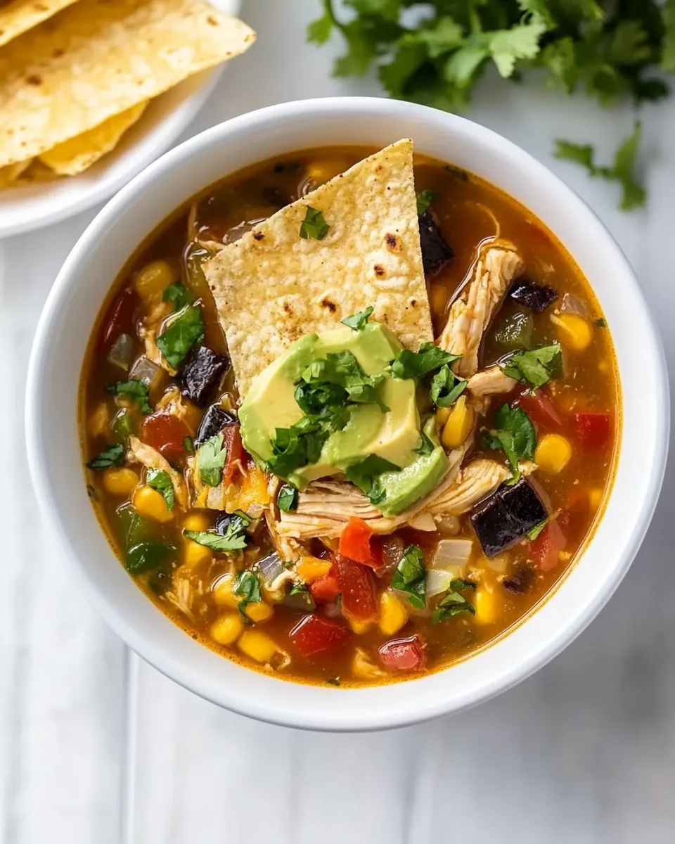 Delicious Grilled Chicken Tortilla Soup plate image