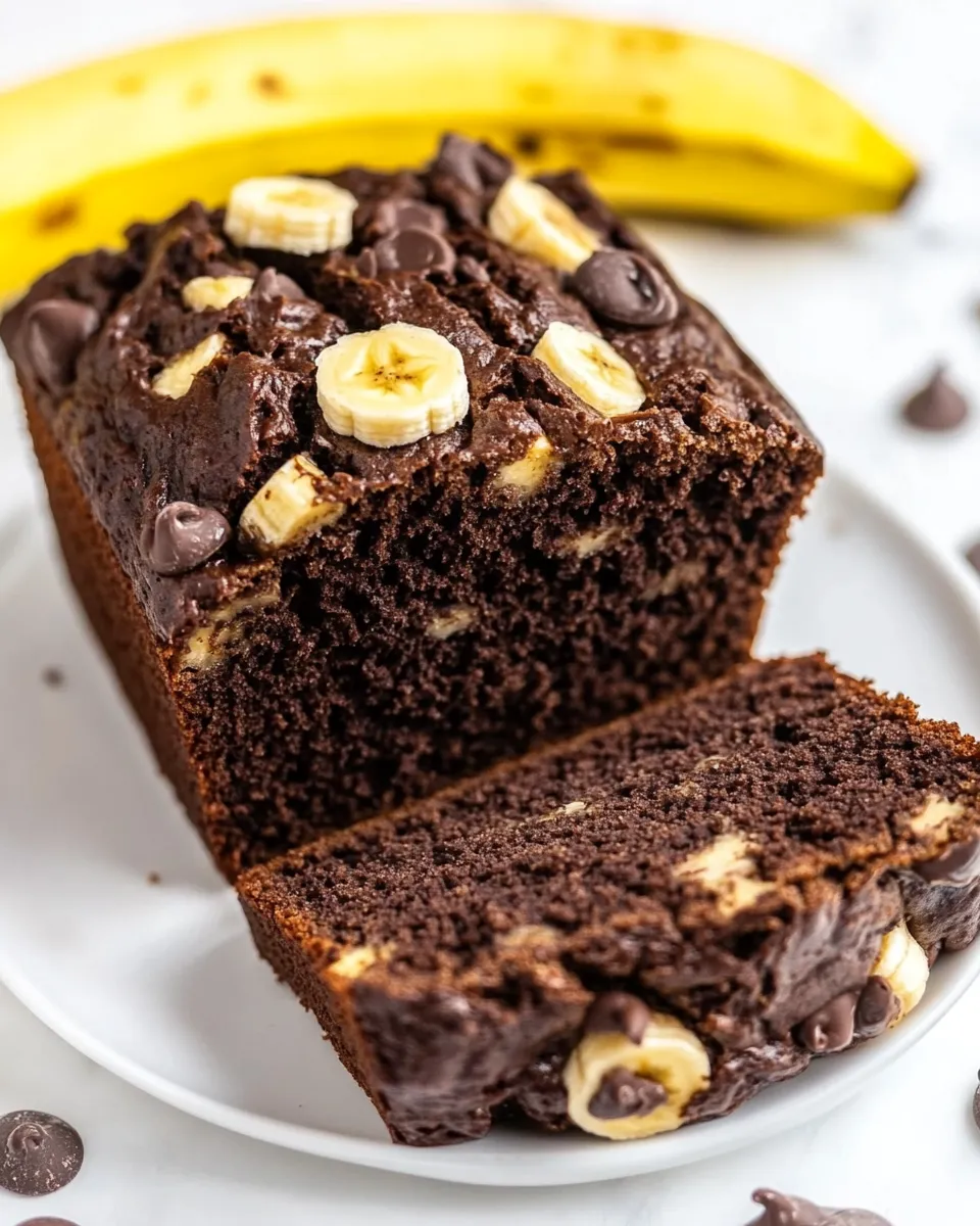 Homemade Healthier Chocolate Banana Bread photo