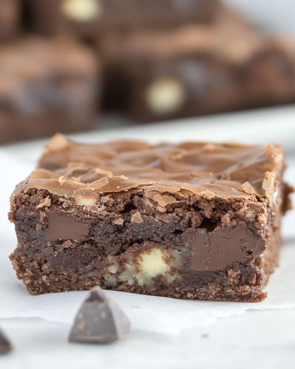Easy Healthier Chocolate Gooey Cake Bars food shot