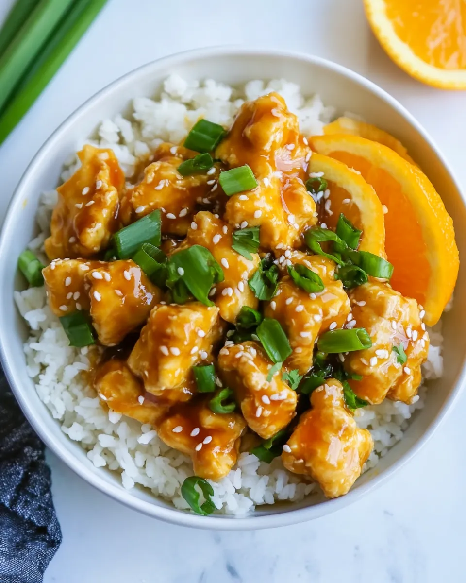 Delicious Healthy Orange Chicken plate image