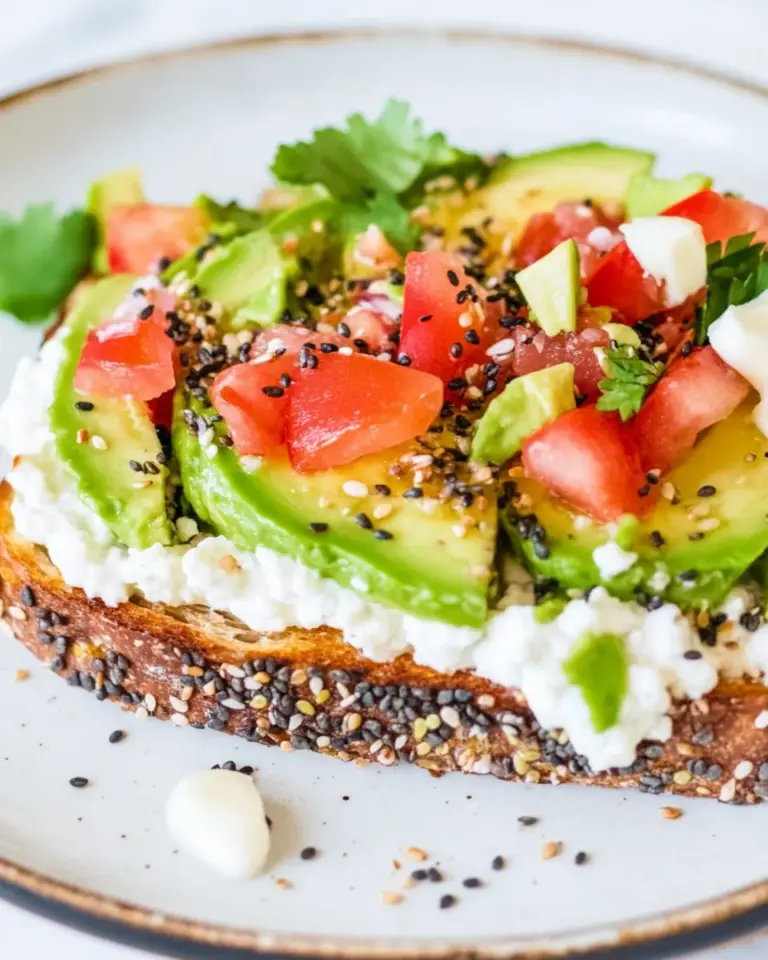 Homemade High Protein Cottage Cheese Avocado Toast photo