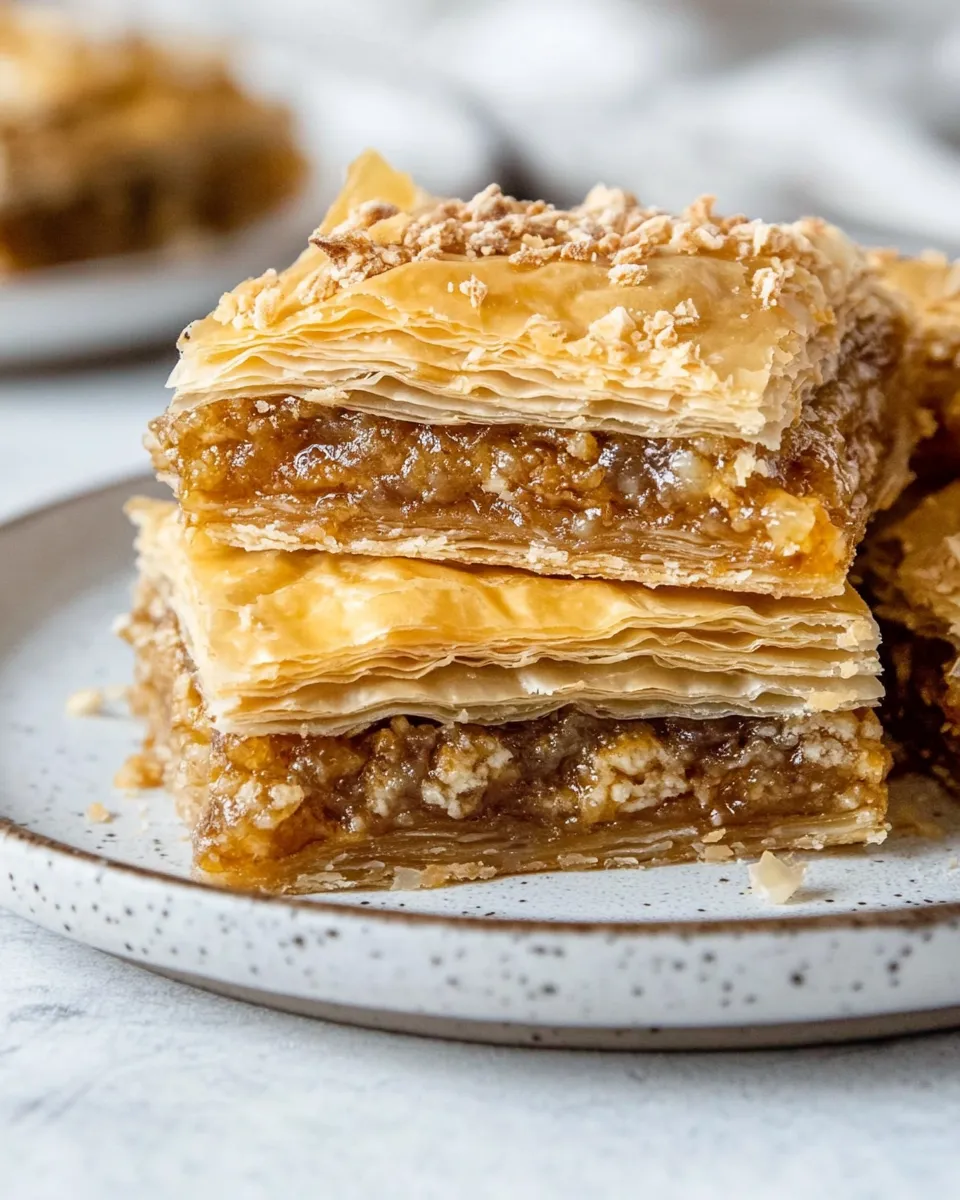 Tasty Homemade Baklava food shot