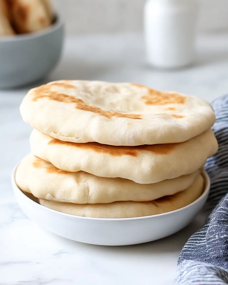 Quick Homemade Pita Bread food shot