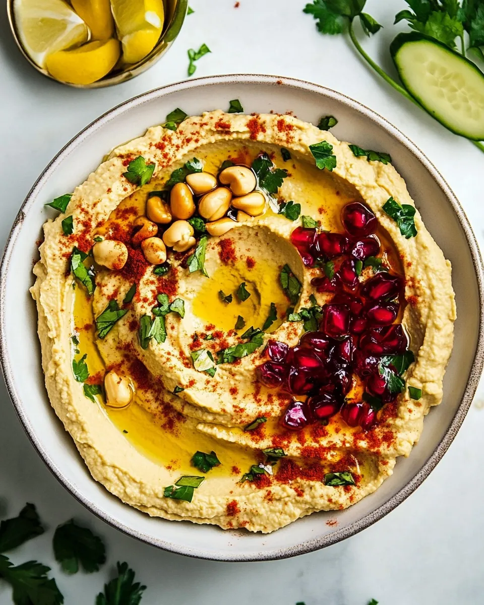 Healthy Hummus without Tahini food shot