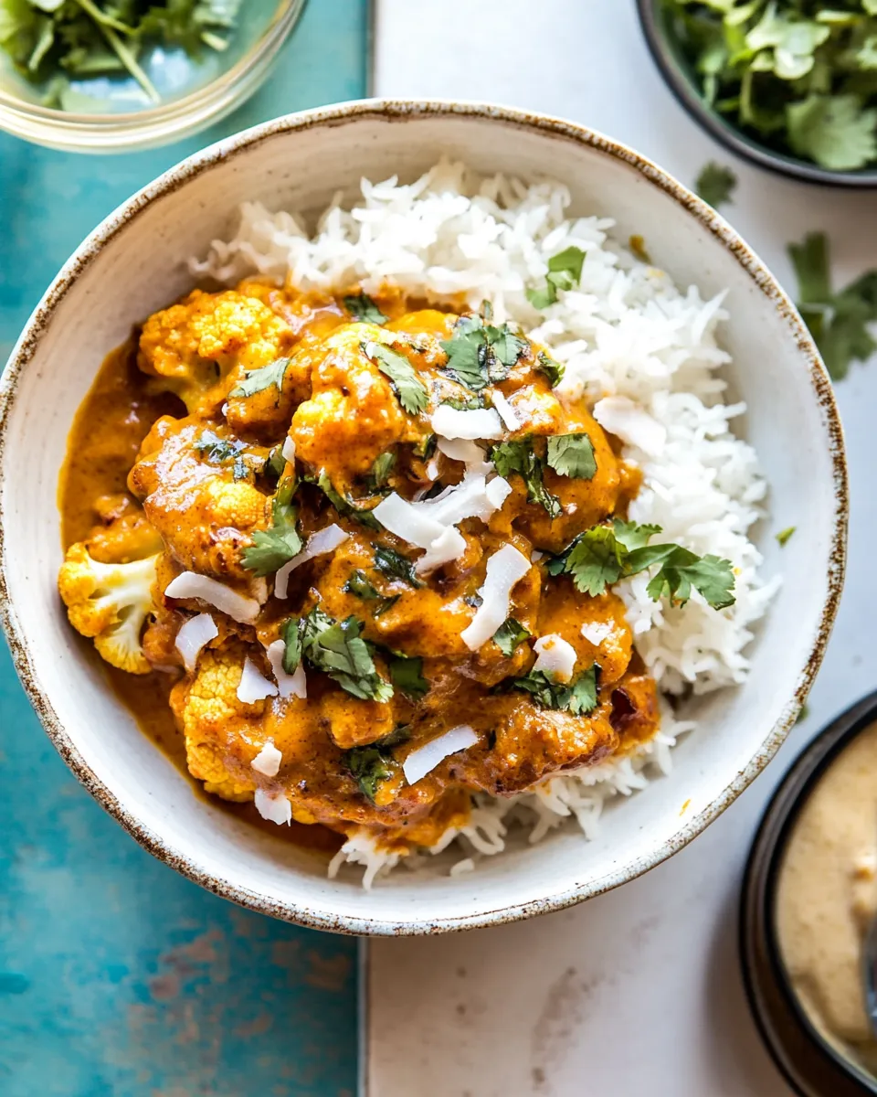 Homemade Indian Coconut Butter Cauliflower. recipe photo