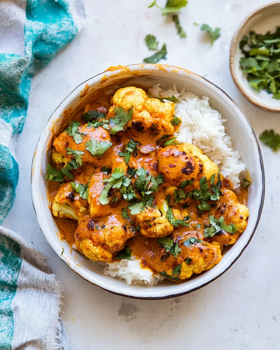 Delicious Indian Coconut Butter Cauliflower. plate image