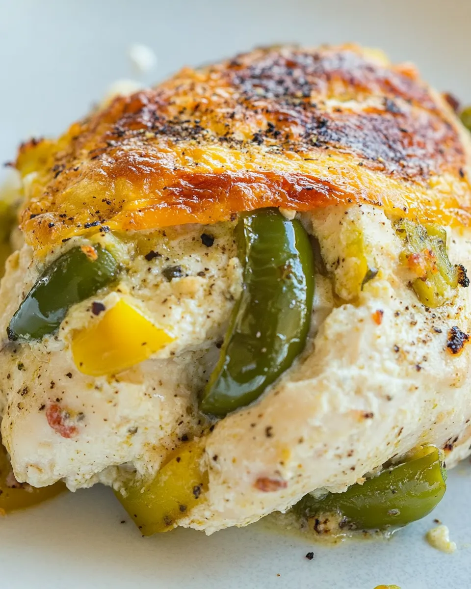 Delicious Jalapeno Popper Stuffed Chicken plate image
