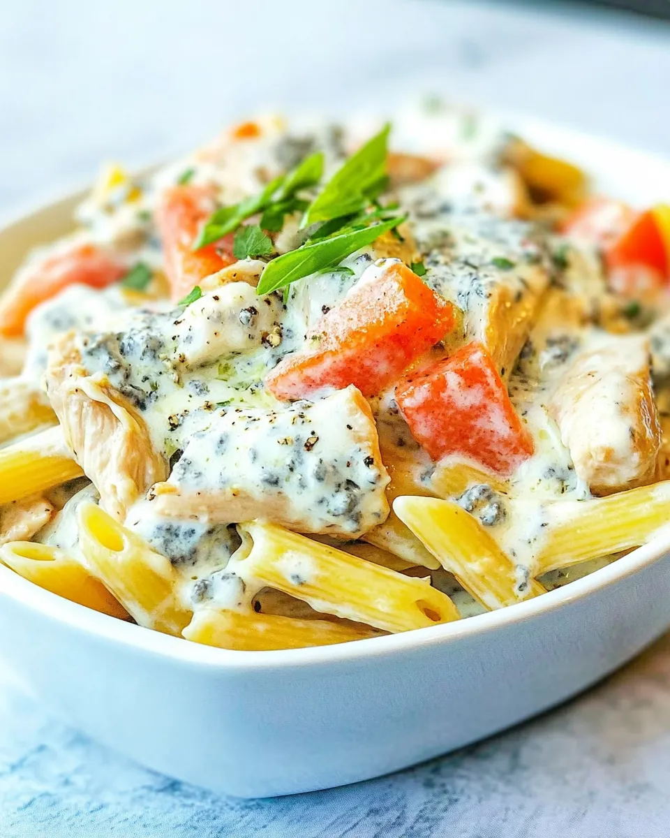 Delicious Johnny Carinos Chicken Penne Gorgonzola Recipe shot