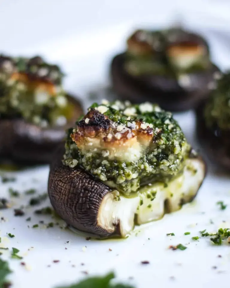 Homemade Kale Pesto Stuffed Mushrooms recipe photo