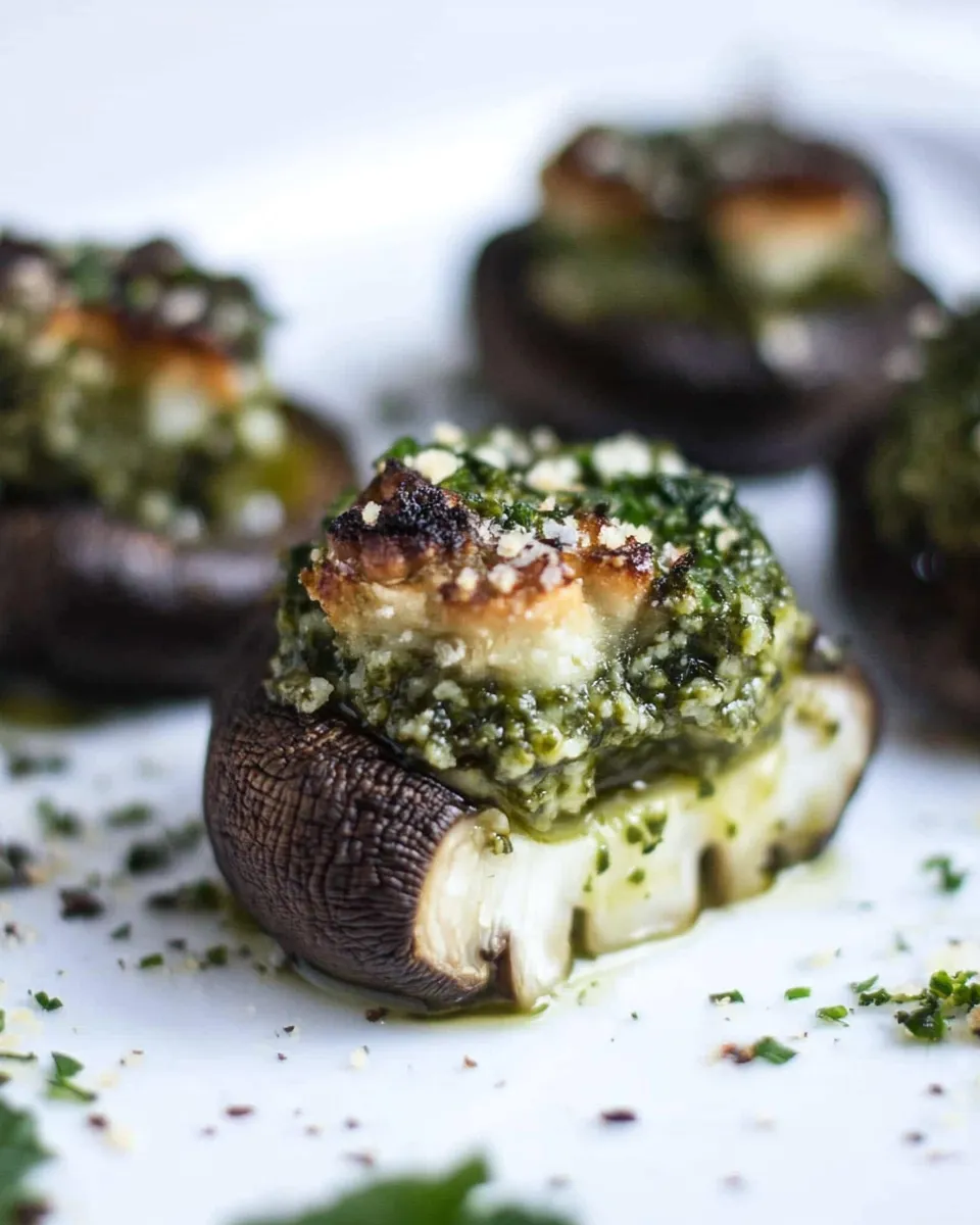 Homemade Kale Pesto Stuffed Mushrooms recipe photo