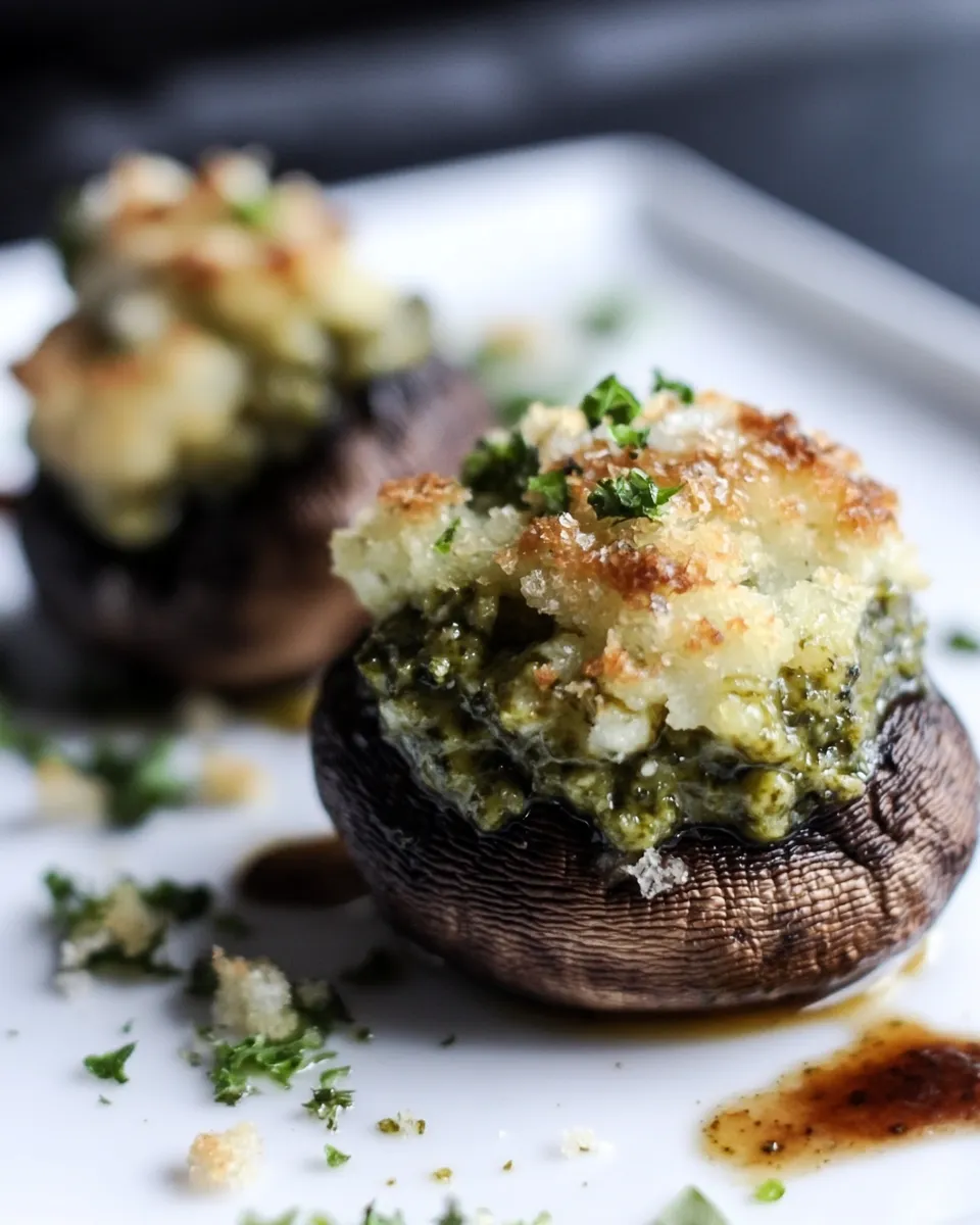 Classic Kale Pesto Stuffed Mushrooms dish photo