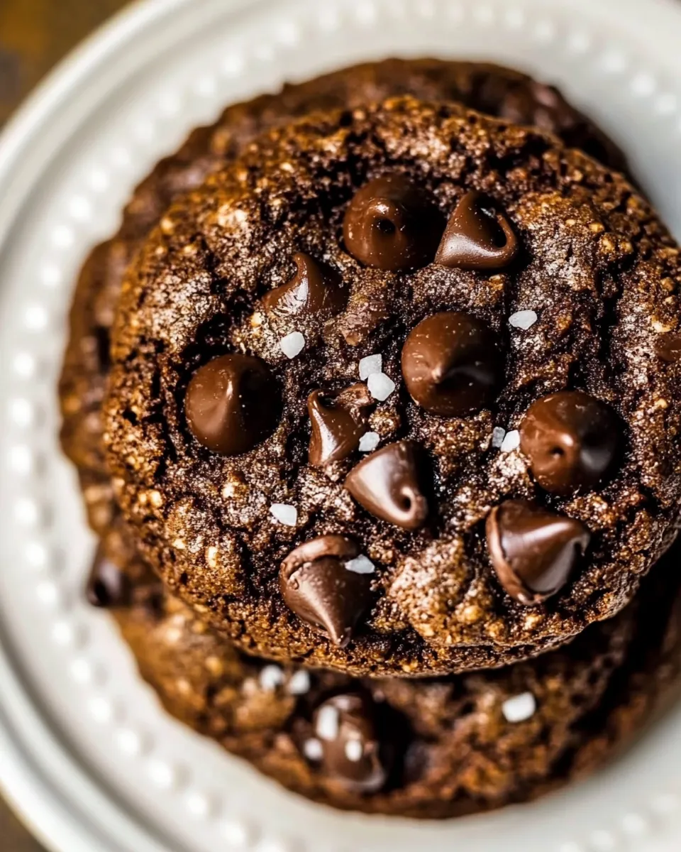 Delicious Keto Double Chocolate Chip Cookies plate image