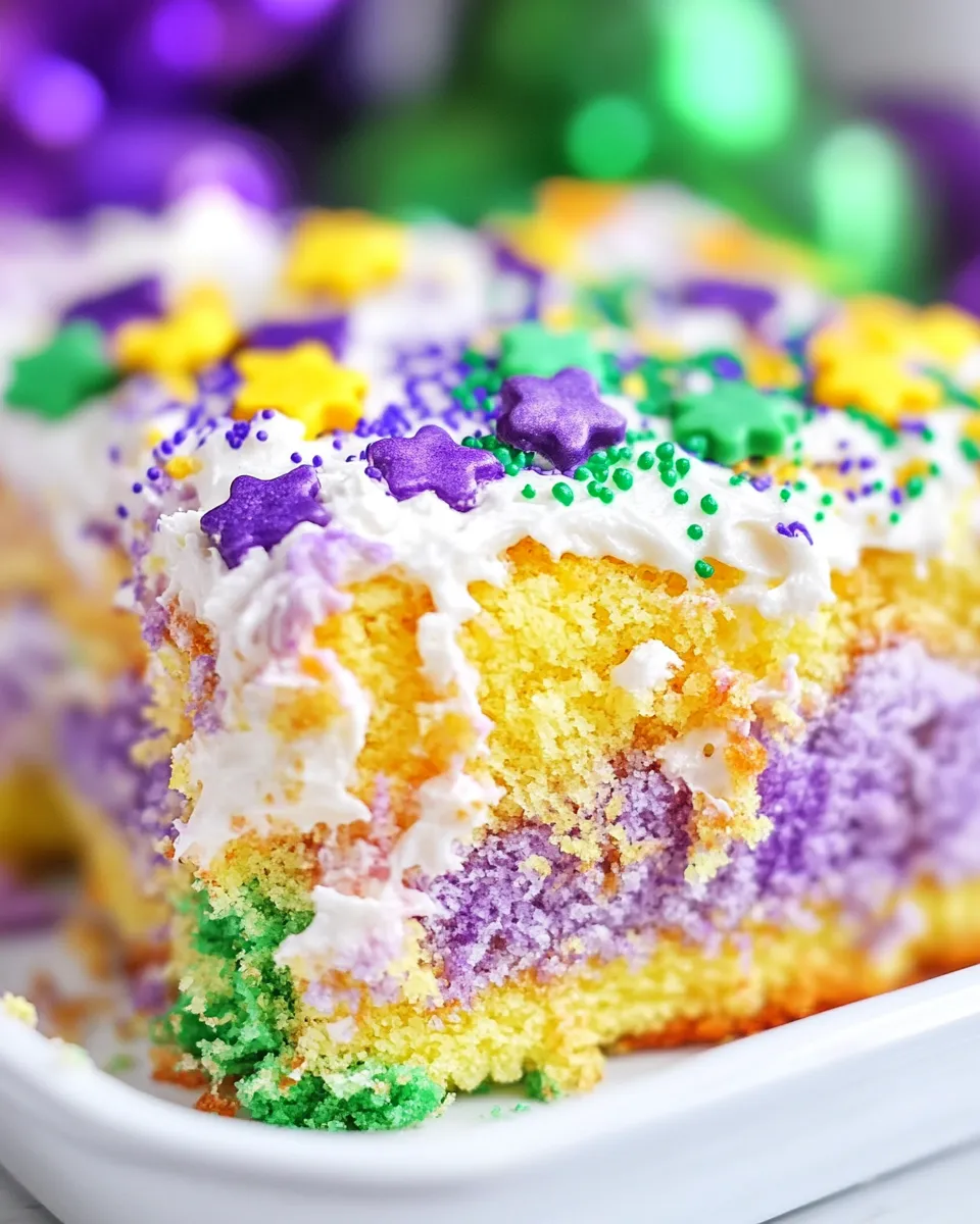 Homemade King Cake Poke Cake Recipe photo