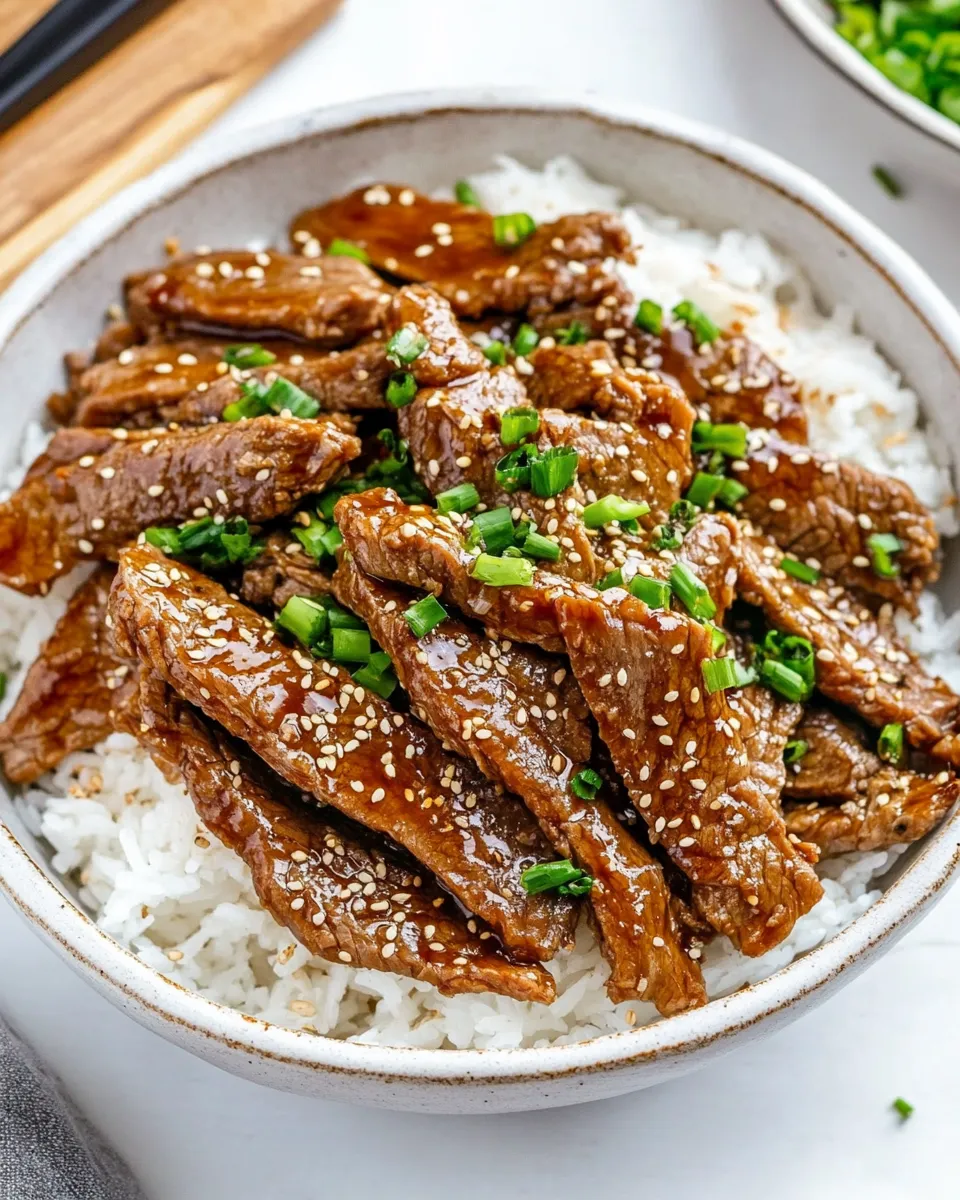 Easy Korean Beef Bulgogi food shot