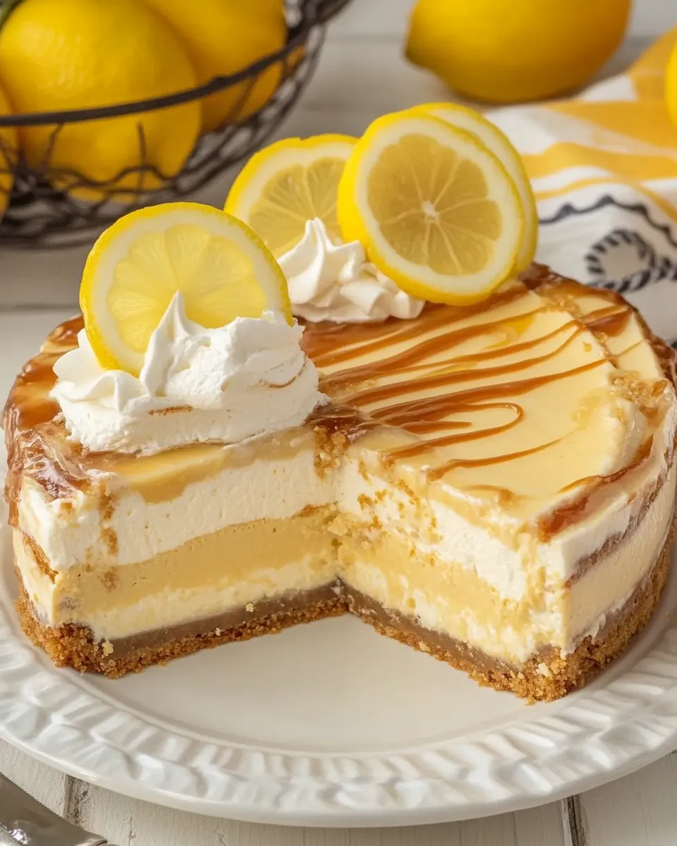 Delicious Lemon Bar Cheesecake food shot