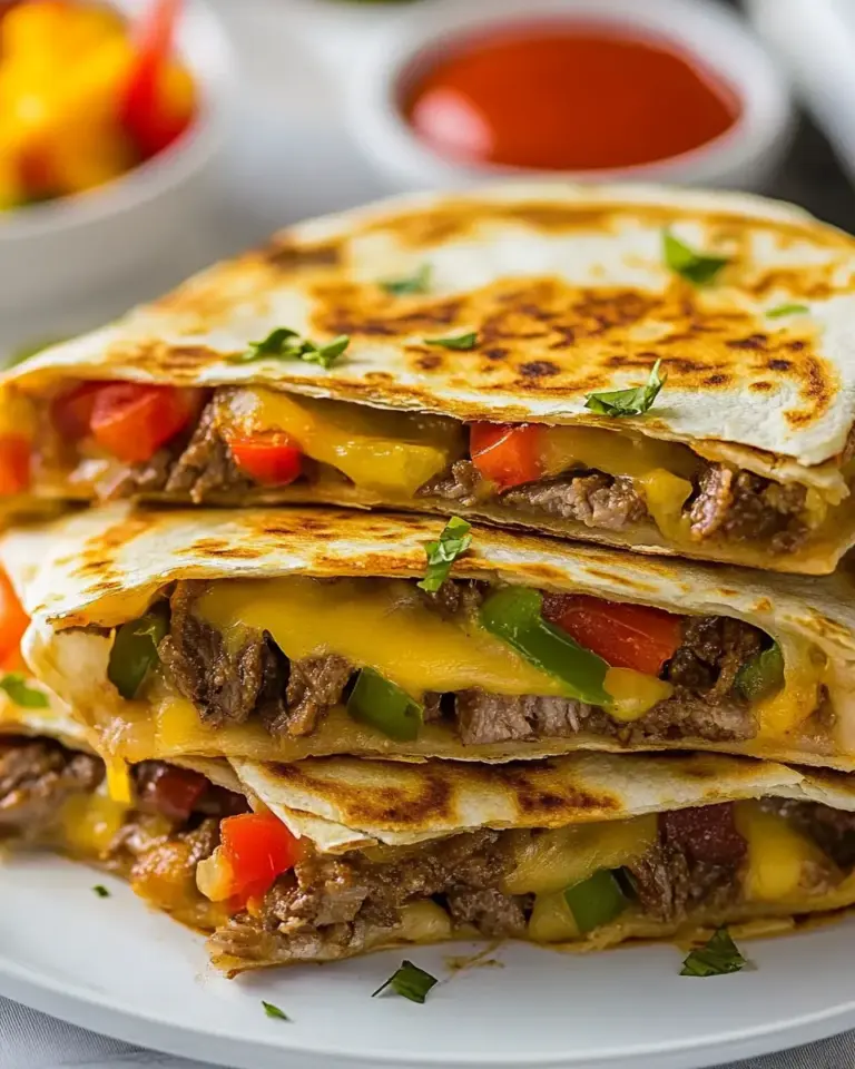 Homemade Loaded Philly Cheesesteak Quesadillas photo