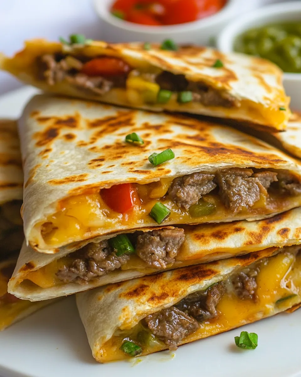 Classic Loaded Philly Cheesesteak Quesadillas image