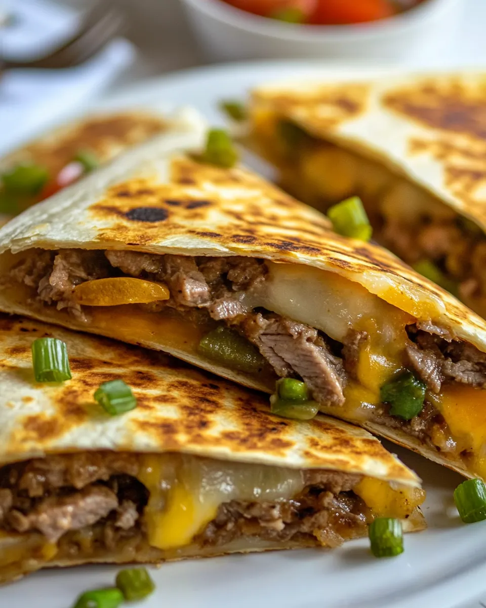 Easy Loaded Philly Cheesesteak Quesadillas recipe photo