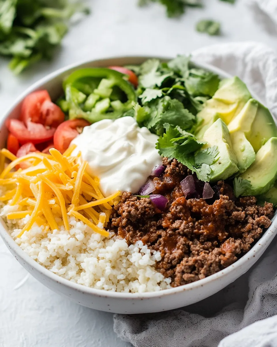 Delicious Low Carb Taco Bowls dish photo