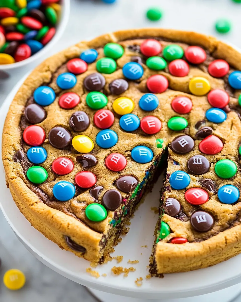 Homemade M&M Cookie Cake recipe photo